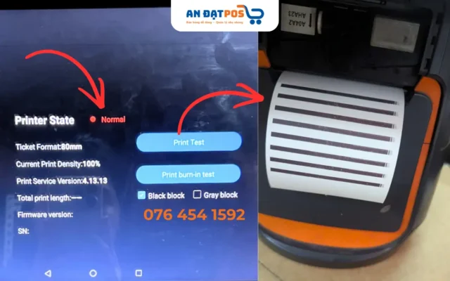 Kiểm tra máy POS Sunmi không in hóa đơn