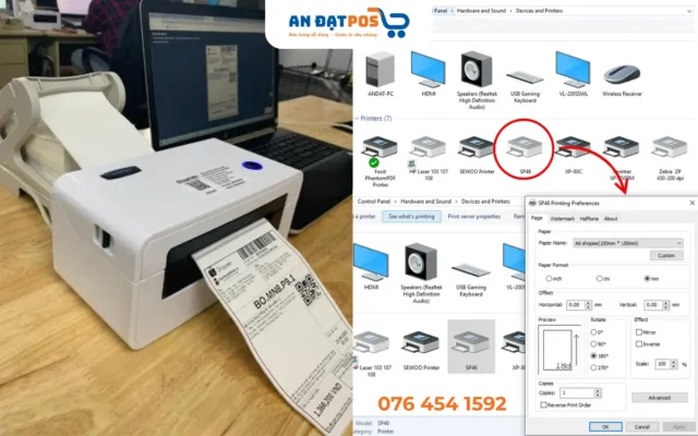 Cài driver máy in Shoptida SP46