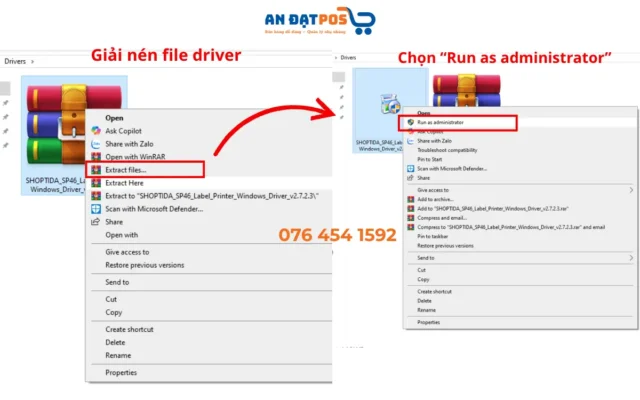 Hướng dẫn cài đặt driver máy in Shoptida SP46